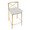Charlotte counter stool in Gold Metal, White PU, top view, featuring faux leather design and leather design