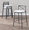 Charlotte counter stool in Black Metal, White PU, featuring faux leather design and leather design