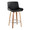 Santi 25" Mid-Century Modern Fixed-Height Counter Stool with Swivel in Zebra Wood and Black Faux Leather with Round Chrome Metal Footrest- Set of 2 — product view