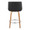 Santi 25" Mid-Century Modern Fixed-Height Counter Stool with Swivel in Zebra Wood and Black Faux Leather with Round Chrome Metal Footrest- Set of 2 — back view