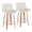 Santi counter stool in Zebra Wood, Chrome Metal, White PU, coordinated set view, featuring swivel and wood frame