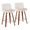 Santi 25" Mid-Century Modern Fixed-Height Counter Stool with Swivel in Walnut Wood and White Faux Leather with Square Chrome Metal Footrest- Set of 2 — pair view