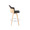 Ahoy counter stool in Natural Bamboo, Charcoal Fabric, Chrome, side view, featuring swivel