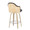 Ahoy 26" Contemporary Fixed-Height Counter Stool with Swivel in Natural Bamboo Legs and Round Chrome Metal Footrest with Charcoal Fabric Seat and Natural Bamboo Back- Set of 2 — rear three-quarter view (photo 1)