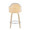 Ahoy 26" Contemporary Fixed-Height Counter Stool with Swivel in Natural Bamboo Legs and Round Chrome Metal Footrest with Light Grey Fabric Seat and Natural Bamboo Back- Set of 2 — back view