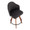 Ahoy counter stool in Walnut Bamboo, Charcoal Fabric, Black Metal, top view, featuring swivel