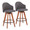 Ahoy counter stool in Walnut Bamboo, Grey Fabric, Black Metal, coordinated set view, featuring swivel