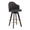Ahoy counter stool in Black Wood, Chrome, Charcoal Fabric, product view, featuring swivel and wood frame