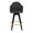 Ahoy Contemporary 26" Fixed-Height Counter Stool with Black Wood Legs and Round Chrome Metal Footrest with Charcoal Fabric Seat- Set of 2 — front view