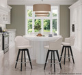 Ahoy counter stool in Black Wood, Chrome, Cream Fabric, featuring swivel and wood frame