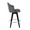 Ahoy Contemporary 26" Fixed-Height Counter Stool with Black Wood Legs and Round Chrome Metal Footrest with Grey Fabric Seat- Set of 2 — side view