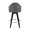 Ahoy Contemporary 26" Fixed-Height Counter Stool with Black Wood Legs and Round Chrome Metal Footrest with Grey Fabric Seat- Set of 2 — back view