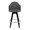 Ahoy Contemporary 26" Fixed-Height Counter Stool with Black Wood Legs and Round Chrome Metal Footrest with Grey Fabric Seat- Set of 2 — front view