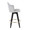Ahoy counter stool in Black Wood, Chrome, Light Grey Fabric, side view, featuring swivel and wood frame
