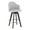 Ahoy counter stool in Black Wood, Chrome, Light Grey Fabric, product view, featuring swivel and wood frame