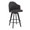 Ahoy 26" Upholstered Contemporary Fixed-Height Counter Stool with Swivel in Black Bamboo and Charcoal Fabric with Round Black Metal Footrest- Set of 2 — product view
