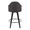 Ahoy 26" Upholstered Contemporary Fixed-Height Counter Stool with Swivel in Black Bamboo and Charcoal Fabric with Round Black Metal Footrest- Set of 2 — back view