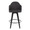 Ahoy 26" Upholstered Contemporary Fixed-Height Counter Stool with Swivel in Black Bamboo and Charcoal Fabric with Round Black Metal Footrest- Set of 2 — front view
