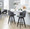 Ahoy 26" Upholstered Contemporary Fixed-Height Counter Stool with Swivel in Black Bamboo and Charcoal Fabric with Round Black Metal Footrest- Set of 2 — lifestyle photo 1
