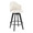 Ahoy counter stool in Black Bamboo, Cream Fabric, Black Metal, product view, featuring swivel and metal footrest