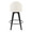 Ahoy counter stool in Black Bamboo, Cream Fabric, Black Metal, back view, featuring swivel and metal footrest