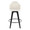 Ahoy counter stool in Black Bamboo, Cream Fabric, Black Metal, front view, featuring swivel and metal footrest