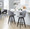 Ahoy counter stool in Black Bamboo, Grey Fabric, Black Metal, featuring swivel and metal footrest