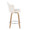 Ahoy counter stool in Zebra Wood, Chrome, Cream Fabric, side view, featuring swivel and wood frame