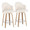 Ahoy counter stool in Zebra Wood, Chrome, Cream Fabric, coordinated set view, featuring swivel and wood frame
