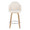 Ahoy Mid-Century Modern Fixed-Height Counter Stool with Zebra Wood Legs and Round Chrome Footrest with Cream Fabric- Set of 2 — front view