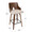 Ariana counter stool in Walnut Wood, Blue Fabric, Black Metal