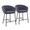 Ashland counter stool in Black Steel, Charcoal Fabric, coordinated set view, featuring metal design and fabric design