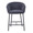 Ashland Contemporary Counter Stool in Black Steel and Charcoal Fabric- Set of 2 — front view