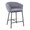 Ashland counter stool in Black Steel, Grey Fabric, product view, featuring metal design and fabric design