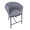 Ashland counter stool in Black Steel, Grey Fabric, top view, featuring metal design and fabric design