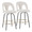 Ava counter stool in Black Metal, Snow White Fabric, Gold Metal, coordinated set view, featuring swivel