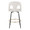 Ava counter stool in Black Metal, Snow White Fabric, Gold Metal, back view, featuring swivel