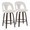 Ava Upholstered 26" Contemporary Fixed-Height Counter Stool with Swivel in Walnut Glazed Wood and Snow White Fabric with Rounded Black Metal Footrest- Set of 2 — pair view