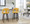 Ava counter stool in Walnut Glazed Wood, Yellow Fabric, Black Metal, featuring swivel and wood frame