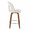 Ava counter stool in Walnut Wood, Snow White Fabric, Chrome Metal, side view, featuring swivel and wood frame