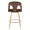 Ava counter stool in Gold Metal, Espresso Velvet, back view, featuring swivel