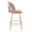Ava counter stool in Gold Metal, Taupe Velvet, side view, featuring swivel