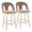 Ava counter stool in Gold Metal, Taupe Velvet, coordinated set view, featuring swivel