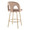 Ava counter stool in Gold Metal, Taupe Velvet, back and side view, featuring swivel