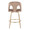 Ava counter stool in Gold Metal, Taupe Velvet, back view, featuring swivel