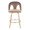Ava counter stool in Gold Metal, Taupe Velvet, front view, featuring swivel