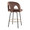 Ava counter stool in Black Metal, Espresso Velvet, Gold Metal, back and side view, featuring swivel