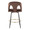 Ava counter stool in Black Metal, Espresso Velvet, Gold Metal, back view, featuring swivel