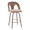 Ava Upholstered 26" Contemporary Fixed-Height Counter Stool with Swivel in Black Metal and Taupe Velvet with Round Gold Metal Footrest- Set of 2 — product view