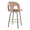 Ava Upholstered 26" Contemporary Fixed-Height Counter Stool with Swivel in Black Metal and Taupe Velvet with Round Gold Metal Footrest- Set of 2 — rear three-quarter view